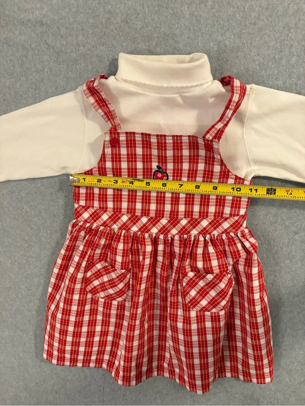 Vintage 1998 Gymboree Country Meadows Red Pinafore Jumper Turtleneck Set 2-3T